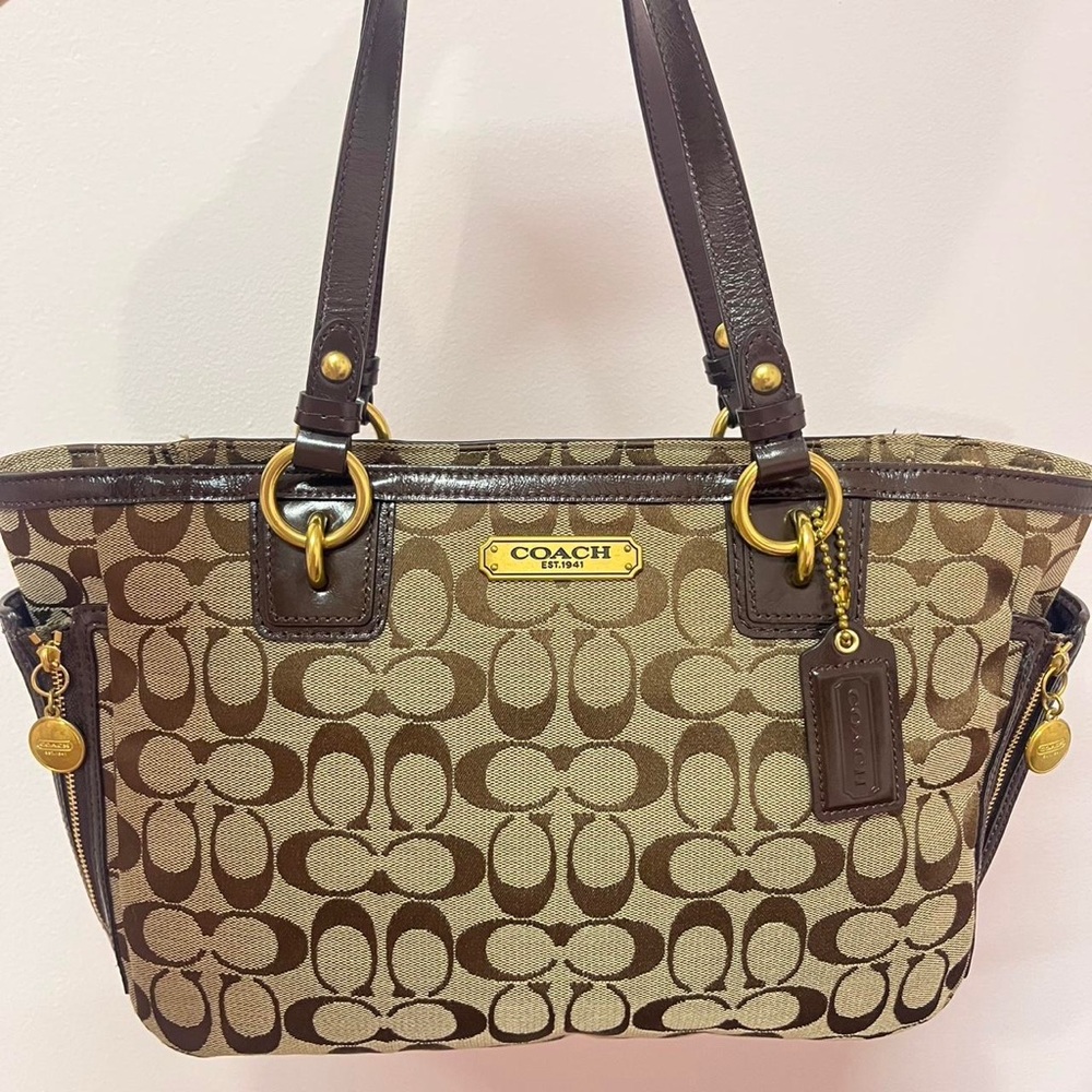 COACH Signature Canvas Tote in Brown